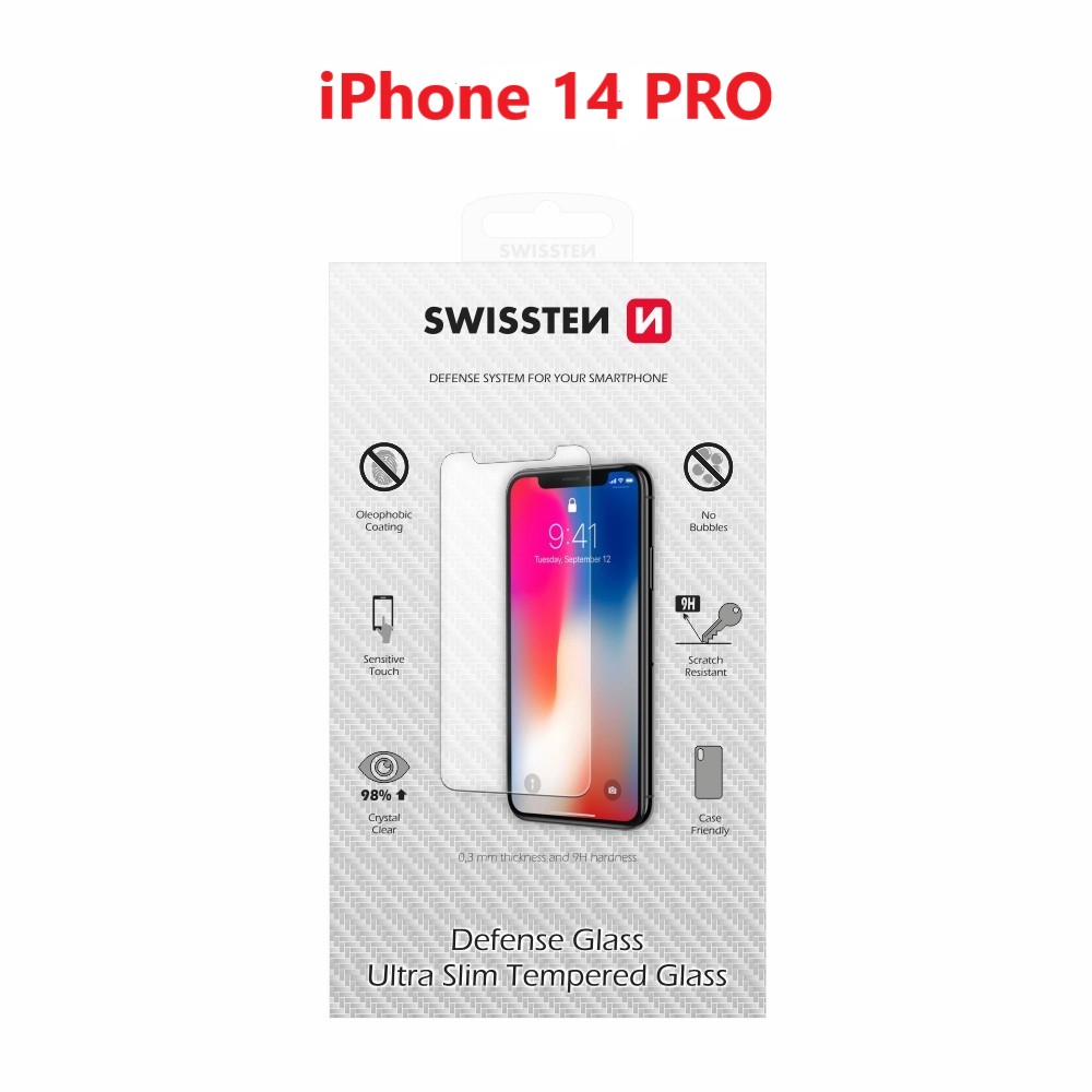 ochranné temperované sklo swissten apple iphone 14 pro re 2,5d 8595217480193